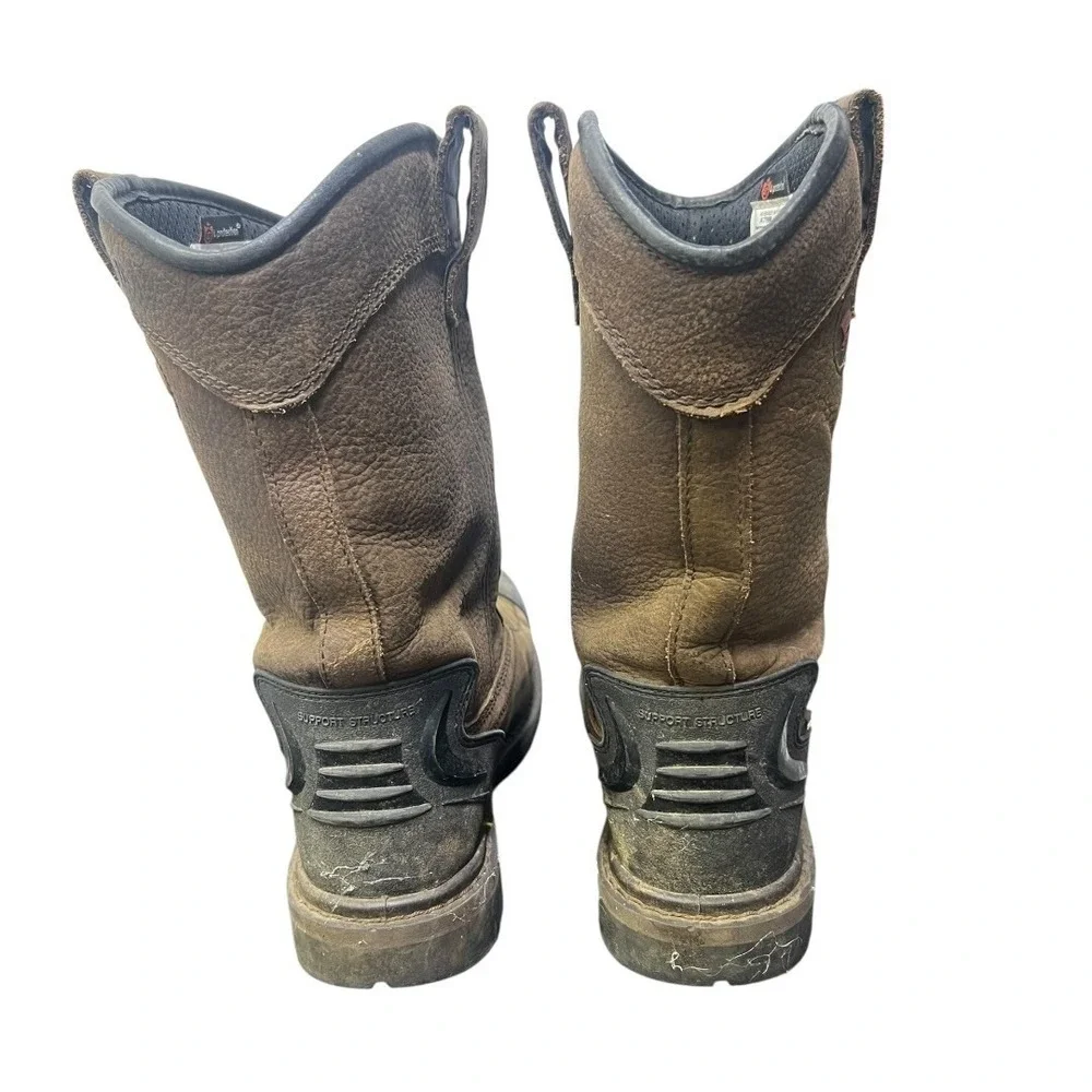 Avenger A7896 Hammer Met Wellington Mens 10 Wide Brown Leather Work Boots Safety